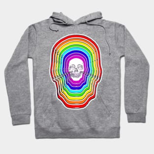 Rainbow Skulls, Best Seller Rainbow Skulls, Concentric Rainbow Skulls, Champion of Skulls, Colorful Skull, Skull in Section, Halo Aureole Skull, Sacred Holy Skull Hoodie